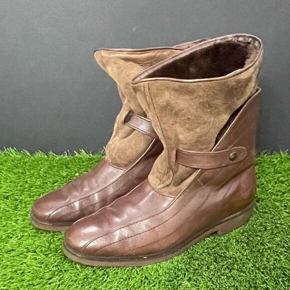 Pino Giardini By Salgo Brown Leather and Suede Shearling Boots. Size 10/US 9. - Picture 1 of 12